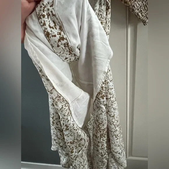 NWOT Free People Gold and Cream Maxi Dress - Picture 6 of 7